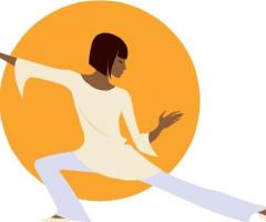 Drawing of woman doing Tai Chi