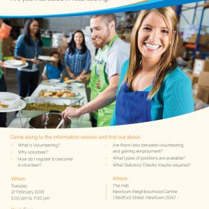 Copy of the flyer showing a group of young people working in a kitchen