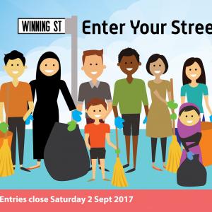 Entries close Saturday 2nd September 2017 Illustration of the people of Lakemba collecting rubbish
