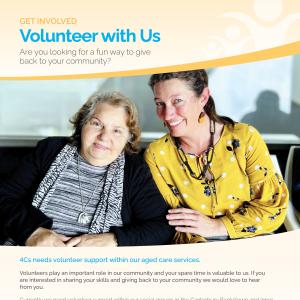 Get involved 4cs volunteer pictured with one of our social group clients